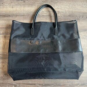 Burberry Fragrances Large Black Mesh Tote Bag.